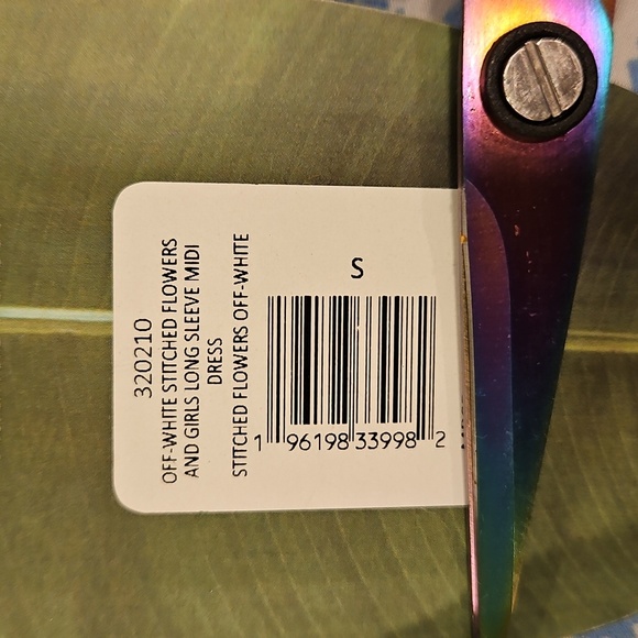 💕FARM RIO💕 Off-White Stitched Flowers And Girls Midi Dress ~ Small S NWT - Picture 14 of 16